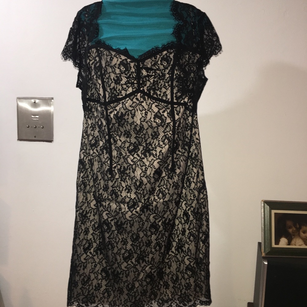 White House Black Market lace dress with shrug